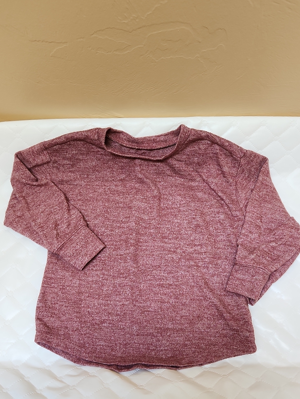 Toddler Long-sleeved Heather Burgundy Top